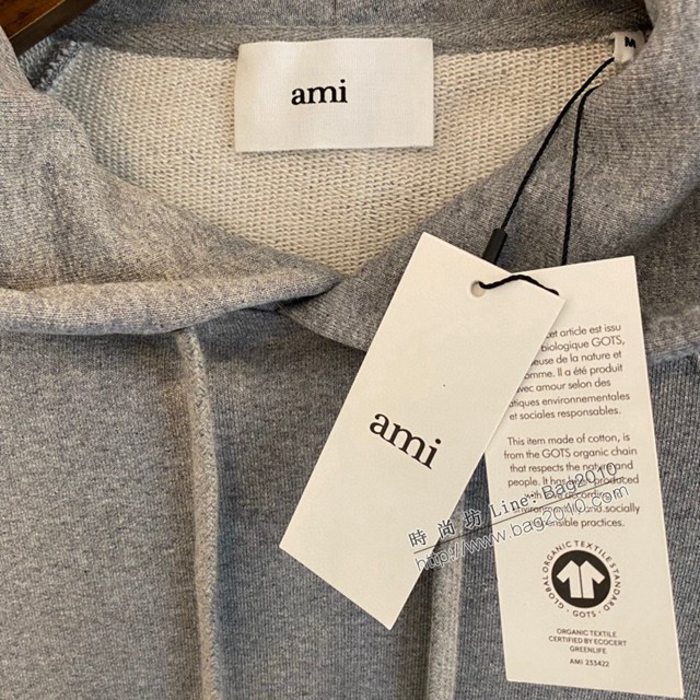 Ami專櫃2023FW新款愛心刺繡插肩連帽衛衣 男女同款 tzy3194